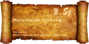 Marschalko Szelina névjegykártya